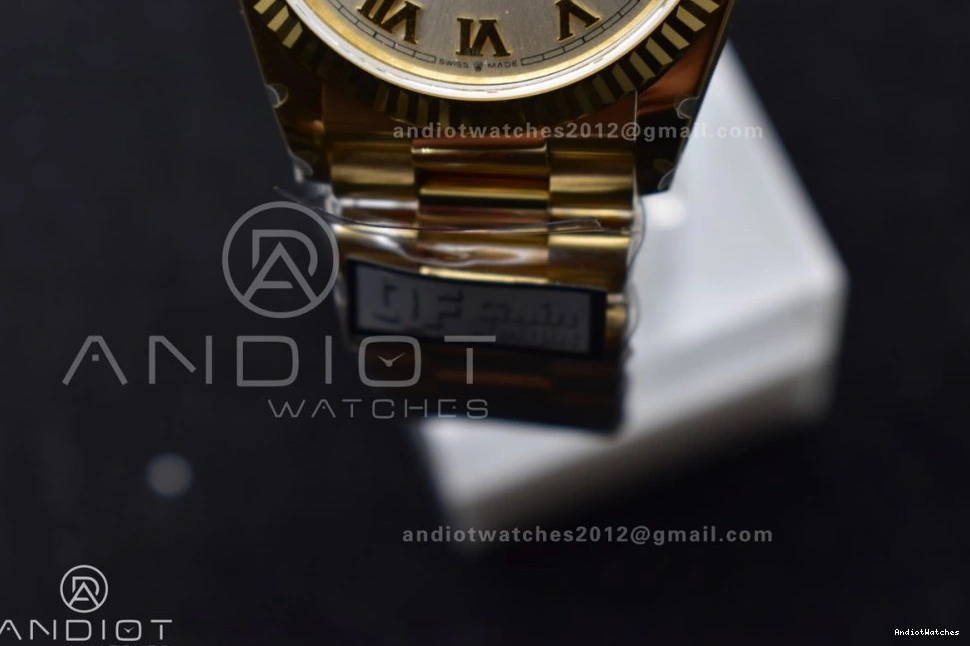 Markers President Weight) Silver 904L with YG on Bracelet 36 699 Best Durable DayDate Steel Dial Edition Roman V5 (Gain QF vr3255 0903